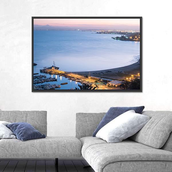 Port Of Sidi Bou Said Near Tunis Canvas Wall Art-3 Horizontal-Gallery Wrap-25" x 16"-Tiaracle