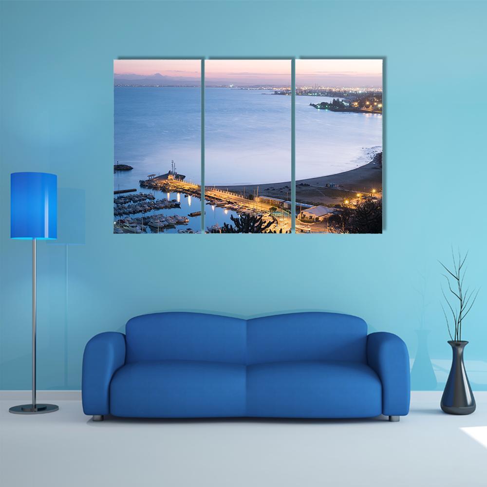 Port Of Sidi Bou Said Near Tunis Canvas Wall Art-3 Horizontal-Gallery Wrap-37" x 24"-Tiaracle