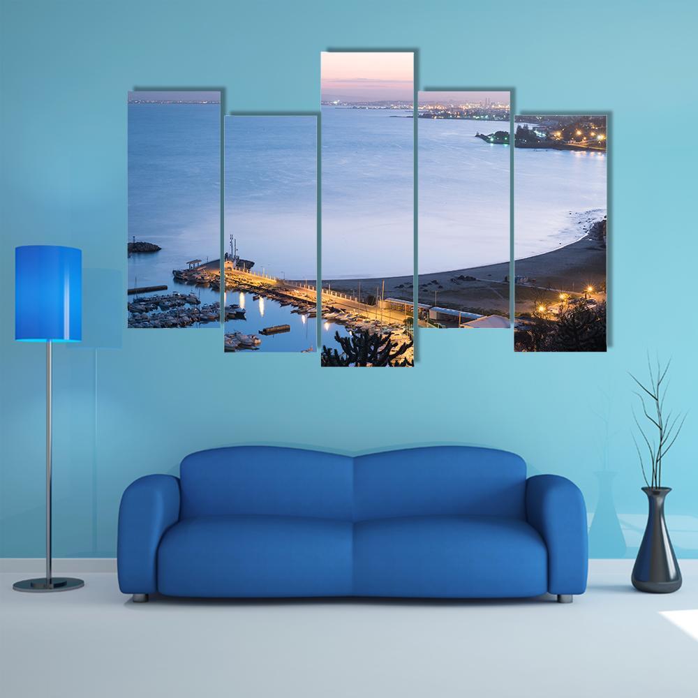 Port Of Sidi Bou Said Near Tunis Canvas Wall Art-5 Pop-Gallery Wrap-47" x 32"-Tiaracle