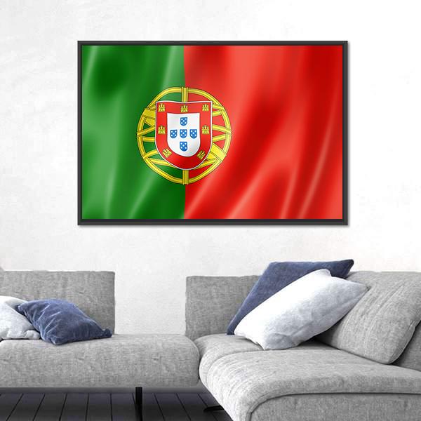 Portugal Flag Canvas Wall Art-3 Horizontal-Gallery Wrap-25" x 16"-Tiaracle