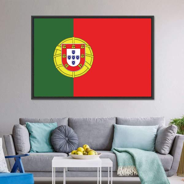 Portugal Flag Panoramic Canvas Wall Art-1 Piece-36" x 12"-Tiaracle