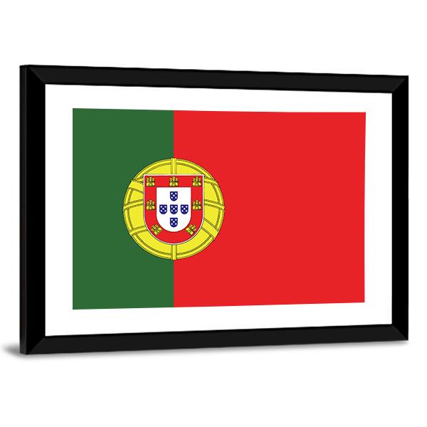 Portugal Flag Panoramic Canvas Wall Art-1 Piece-36" x 12"-Tiaracle