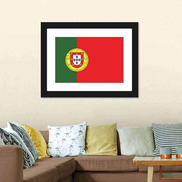 Portugal Flag Panoramic Canvas Wall Art-1 Piece-36" x 12"-Tiaracle