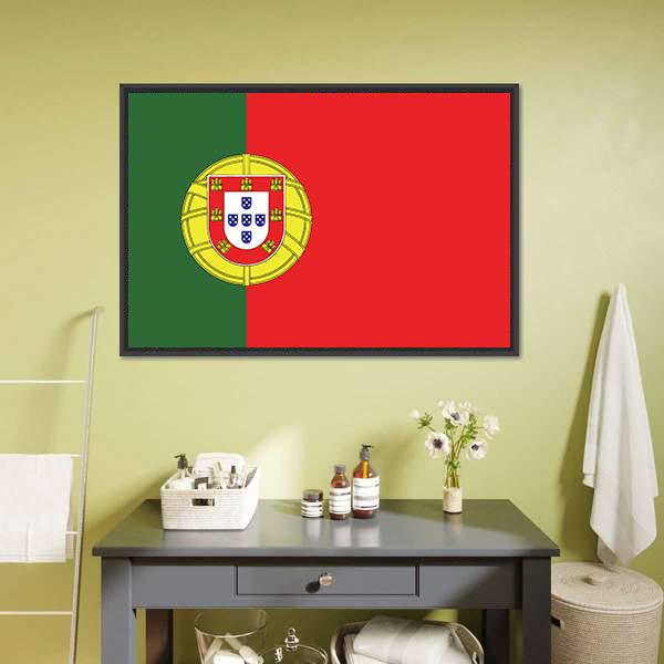 Portugal Flag Panoramic Canvas Wall Art-1 Piece-36" x 12"-Tiaracle