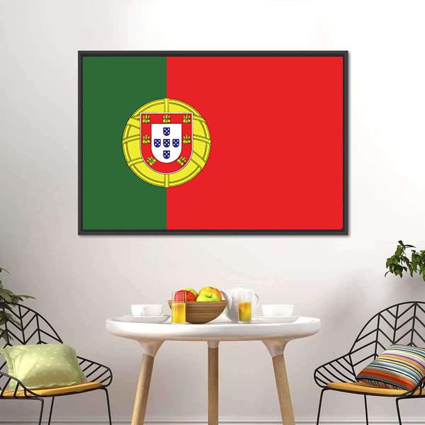 Portugal Flag Panoramic Canvas Wall Art-1 Piece-36" x 12"-Tiaracle