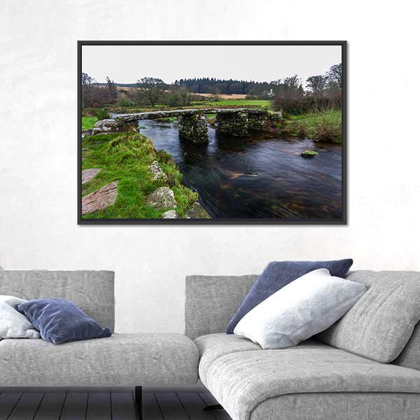 Postbridge In England Panoramic Canvas Wall Art-1 Piece-36" x 12"-Tiaracle