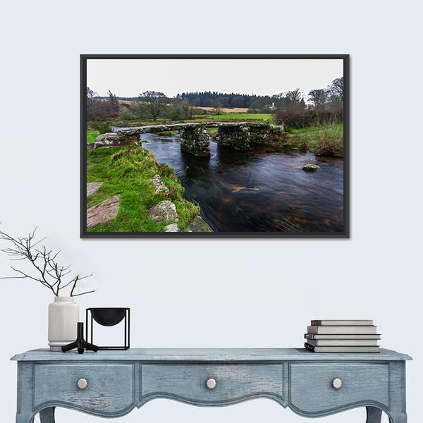 Postbridge In England Panoramic Canvas Wall Art-1 Piece-36" x 12"-Tiaracle