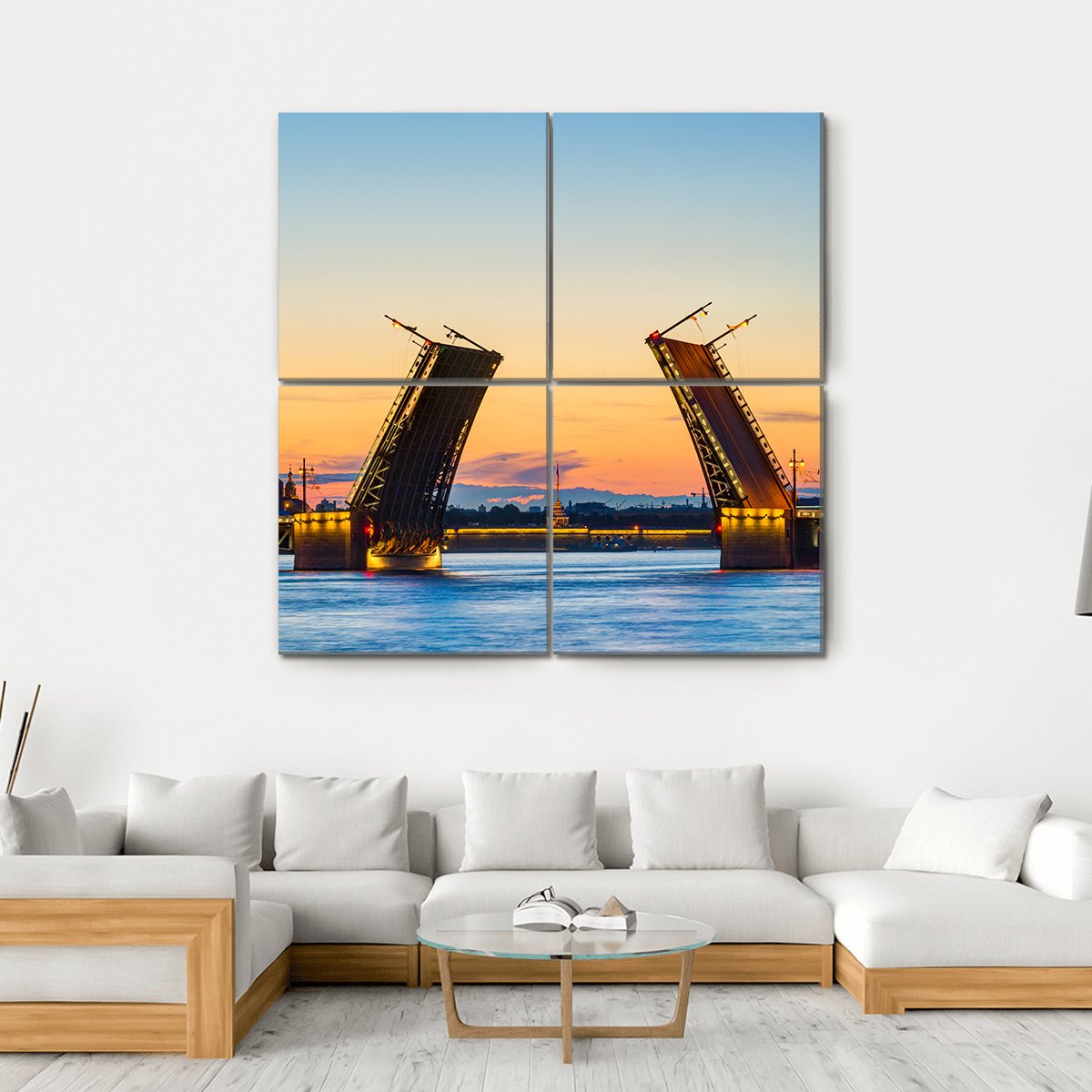 Postcard View Of Palace Bridge Canvas Wall Art-4 Square-Gallery Wrap-17" x 17"-Tiaracle