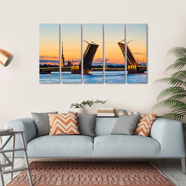 Postcard View Of Palace Bridge Canvas Wall Art-5 Horizontal-Gallery Wrap-22" x 12"-Tiaracle