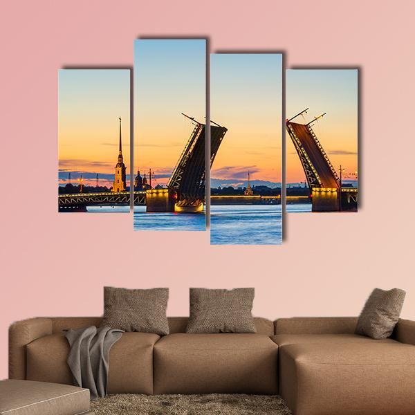 Postcard View Of Palace Bridge Canvas Wall Art-4 Pop-Gallery Wrap-50" x 32"-Tiaracle