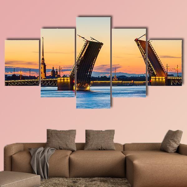 Postcard View Of Palace Bridge Canvas Wall Art-5 Star-Gallery Wrap-62" x 32"-Tiaracle