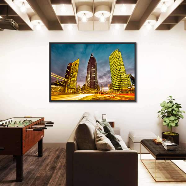 Potsdamer Platz In The City Center Of Berlin Canvas Wall Art-3 Horizontal-Gallery Wrap-25&quot; x 16&quot;-Tiaracle