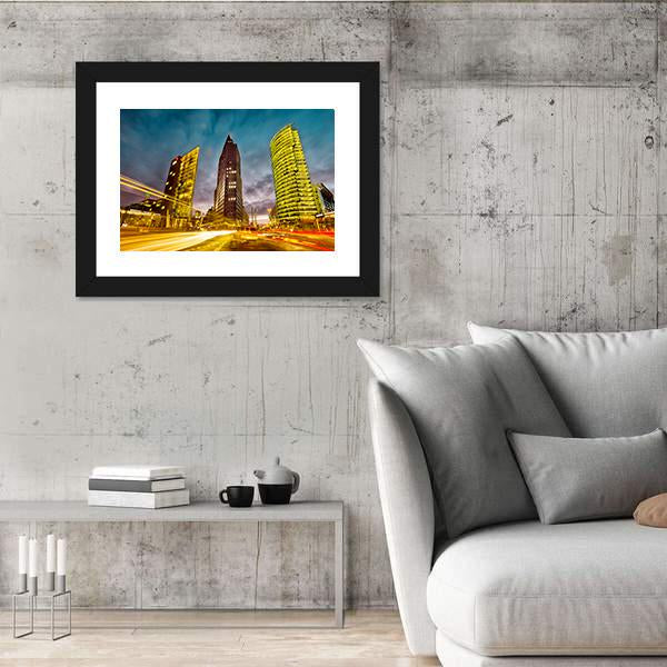 Potsdamer Platz In The City Center Of Berlin Canvas Wall Art-3 Horizontal-Gallery Wrap-25&quot; x 16&quot;-Tiaracle