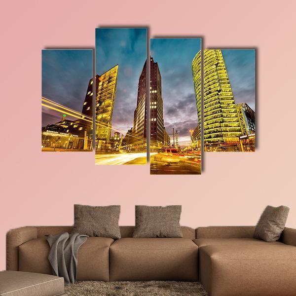 Potsdamer Platz In The City Center Of Berlin Canvas Wall Art-4 Pop-Gallery Wrap-50&quot; x 32&quot;-Tiaracle