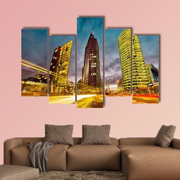 Potsdamer Platz In The City Center Of Berlin Canvas Wall Art-5 Pop-Gallery Wrap-47&quot; x 32&quot;-Tiaracle