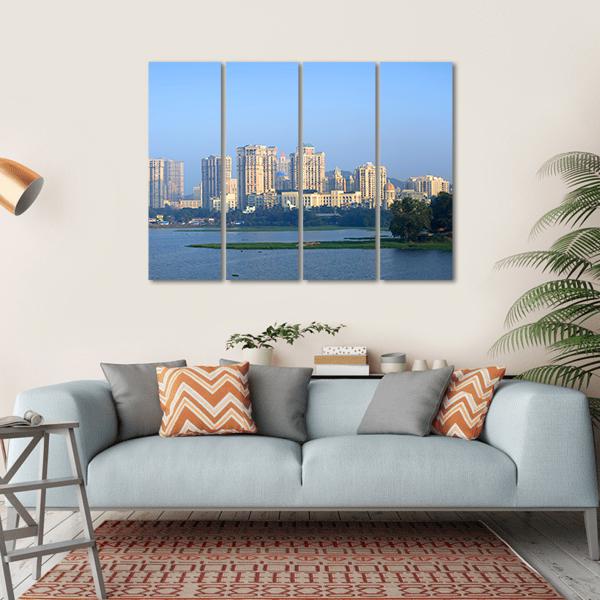 Powai Suburb In Mumbai Canvas Wall Art-4 Horizontal-Gallery Wrap-34" x 24"-Tiaracle