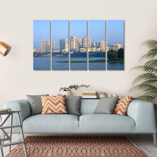 Powai Suburb In Mumbai Canvas Wall Art-5 Horizontal-Gallery Wrap-22" x 12"-Tiaracle