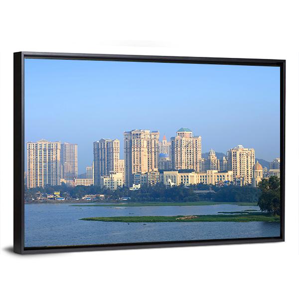 Powai Suburb In Mumbai Canvas Wall Art-3 Horizontal-Gallery Wrap-25" x 16"-Tiaracle