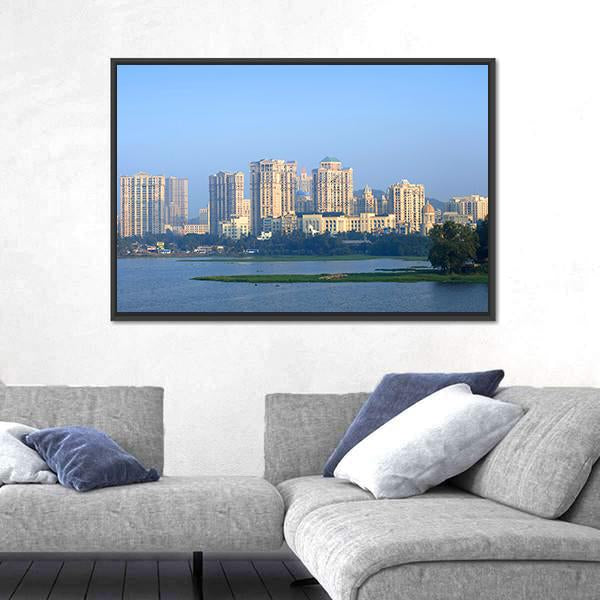 Powai Suburb In Mumbai Canvas Wall Art-3 Horizontal-Gallery Wrap-25" x 16"-Tiaracle
