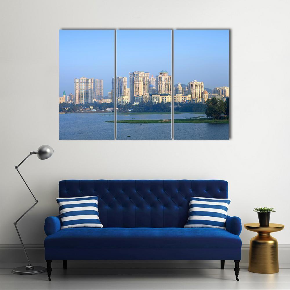 Powai Suburb In Mumbai Canvas Wall Art-3 Horizontal-Gallery Wrap-37" x 24"-Tiaracle