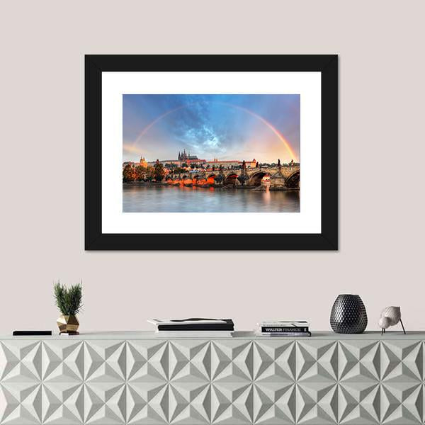 Prague Cityscape Panoramic Canvas Wall Art-1 Piece-36" x 12"-Tiaracle