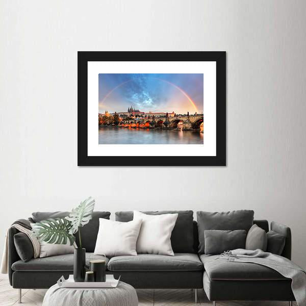 Prague Cityscape Panoramic Canvas Wall Art-1 Piece-36" x 12"-Tiaracle