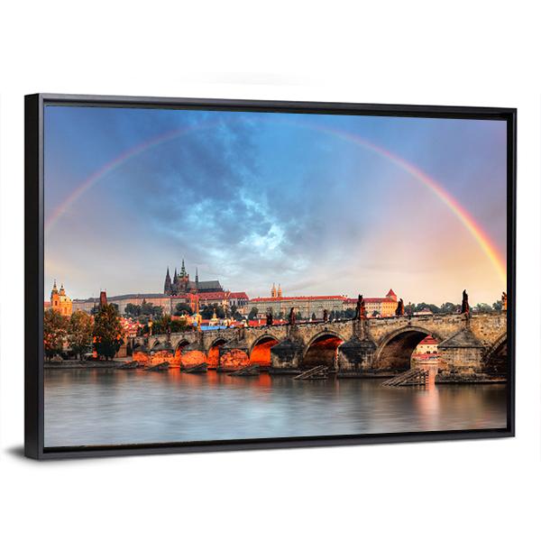 Prague Cityscape Panoramic Canvas Wall Art-1 Piece-36" x 12"-Tiaracle