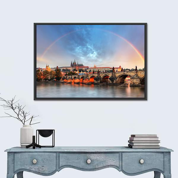 Prague Cityscape Panoramic Canvas Wall Art-1 Piece-36" x 12"-Tiaracle