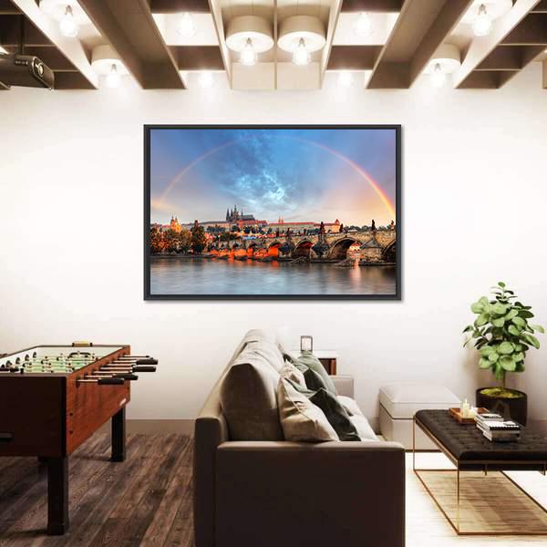 Prague Cityscape Panoramic Canvas Wall Art-1 Piece-36" x 12"-Tiaracle
