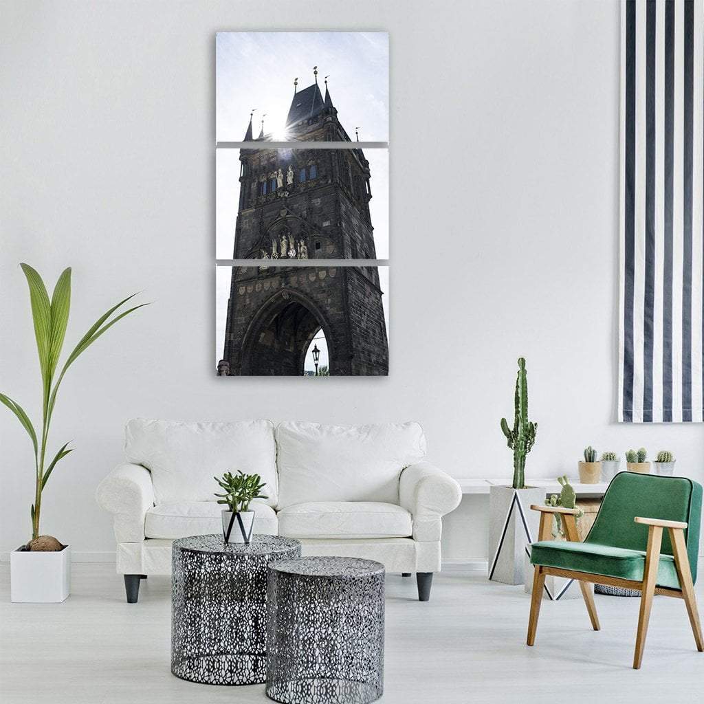 Praha Prague In Sunshine Vertical Canvas Wall Art-3 Vertical-Gallery Wrap-12" x 25"-Tiaracle