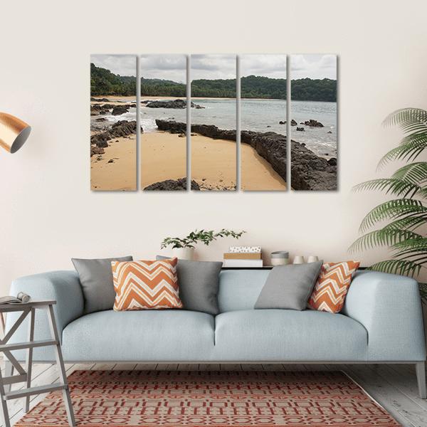 Praia Coco On An Overcast Day Canvas Wall Art-5 Horizontal-Gallery Wrap-22" x 12"-Tiaracle