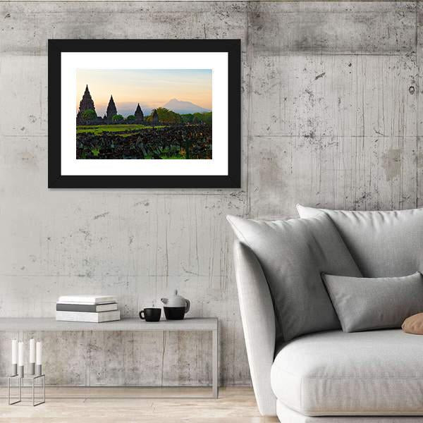 Prambanan Hindu Temple In Yogyakarta Canvas Wall Art-3 Horizontal-Gallery Wrap-25" x 16"-Tiaracle