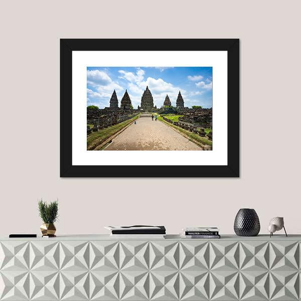 Prambanan Temple Canvas Wall Art-1 Piece-Framed Print-20" x 16"-Tiaracle