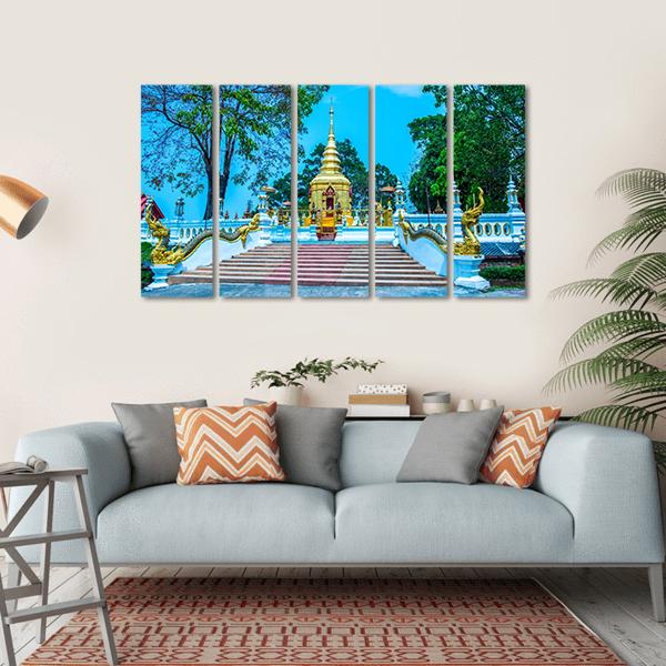 Prathat Doi Wao Temple Canvas Wall Art-5 Horizontal-Gallery Wrap-22" x 12"-Tiaracle