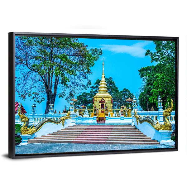 Prathat Doi Wao Temple Canvas Wall Art-3 Horizontal-Gallery Wrap-25" x 16"-Tiaracle