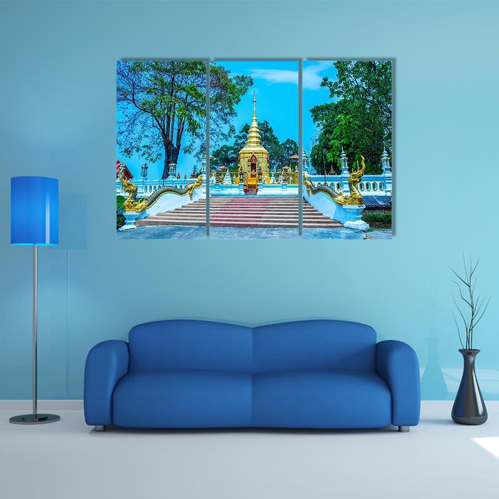 Prathat Doi Wao Temple Canvas Wall Art-3 Horizontal-Gallery Wrap-37" x 24"-Tiaracle