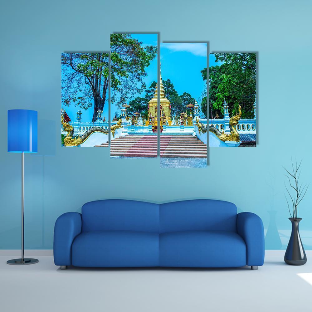 Prathat Doi Wao Temple Canvas Wall Art-4 Pop-Gallery Wrap-50" x 32"-Tiaracle