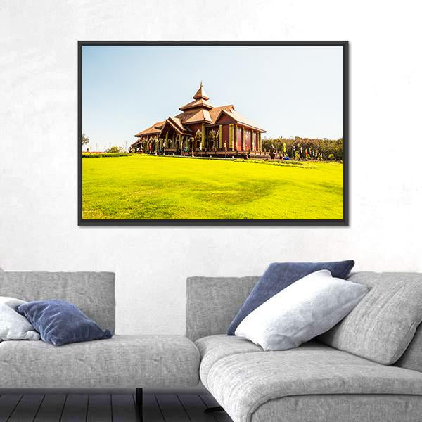 Prayodkhunpol Wiang Kalong Temple Canvas Wall Art-1 Piece-Floating Frame-24" x 16"-Tiaracle
