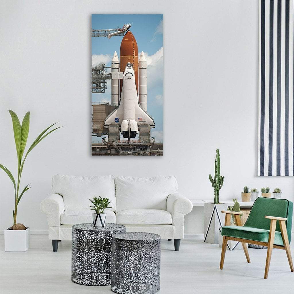 Pre Flight Of Space Shuttle Vertical Canvas Wall Art-3 Vertical-Gallery Wrap-12" x 25"-Tiaracle