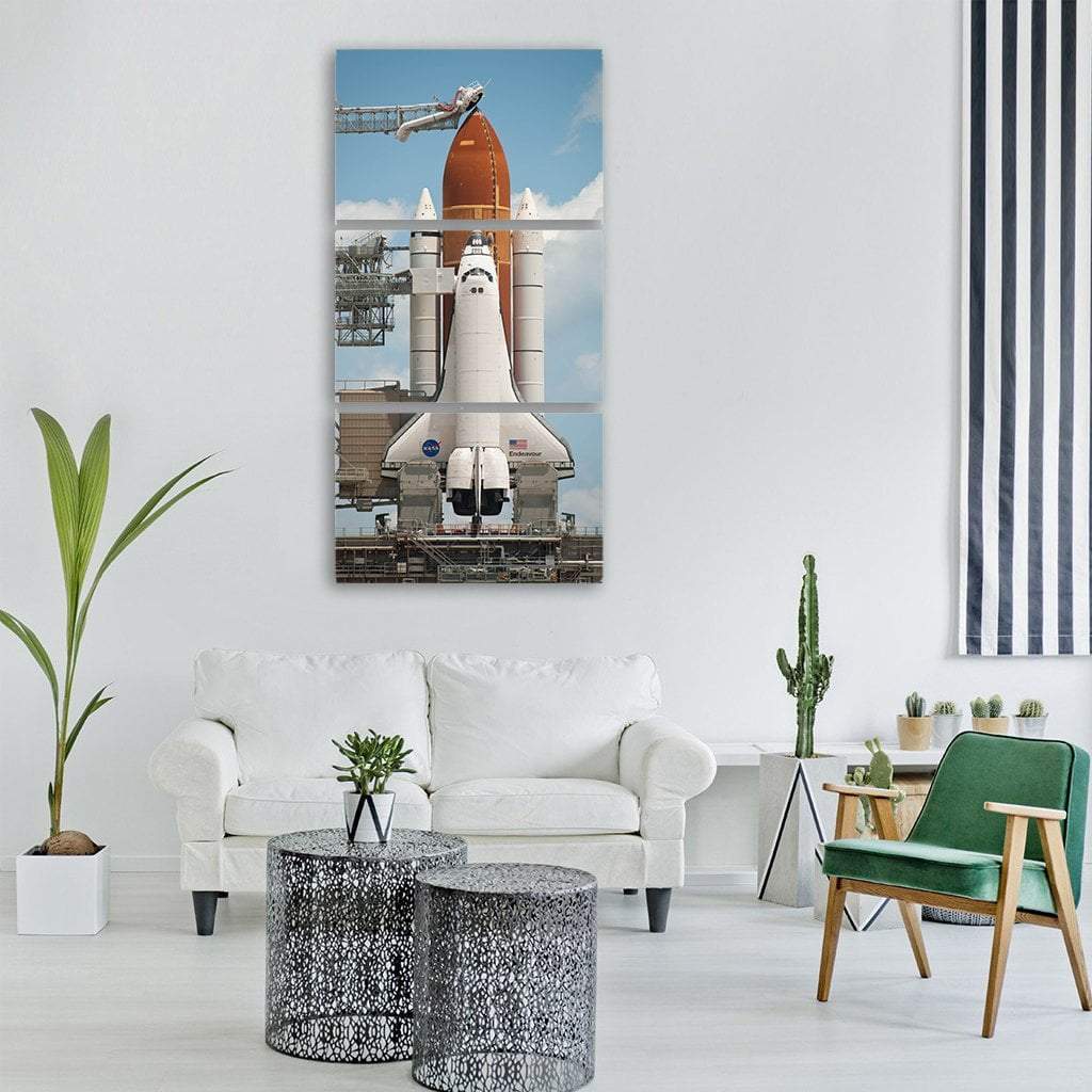 Pre Flight Of Space Shuttle Vertical Canvas Wall Art-3 Vertical-Gallery Wrap-12" x 25"-Tiaracle