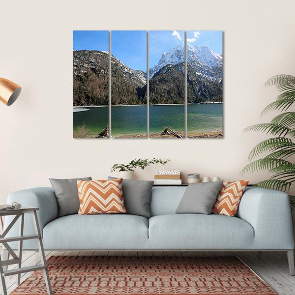 Predil Lake In Northern Italy Canvas Wall Art-4 Horizontal-Gallery Wrap-34" x 24"-Tiaracle