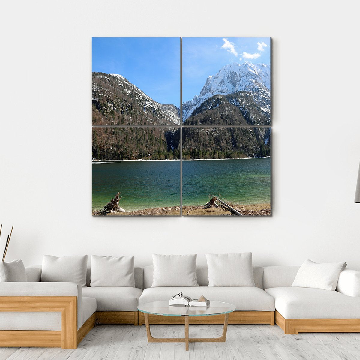 Predil Lake In Northern Italy Canvas Wall Art-4 Square-Gallery Wrap-17" x 17"-Tiaracle
