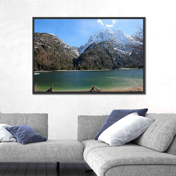 Predil Lake In Northern Italy Canvas Wall Art-3 Horizontal-Gallery Wrap-25" x 16"-Tiaracle