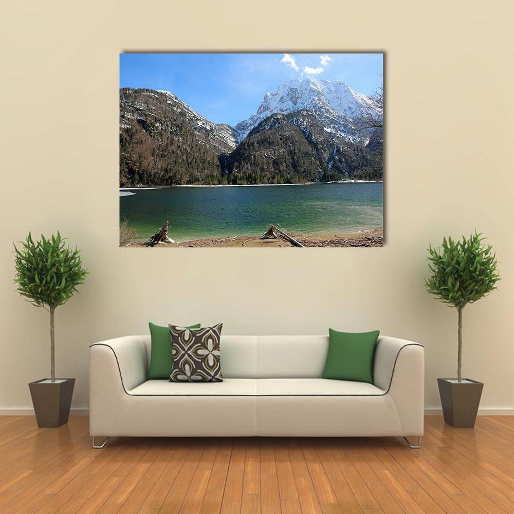 Predil Lake In Northern Italy Canvas Wall Art-1 Piece-Gallery Wrap-48" x 32"-Tiaracle
