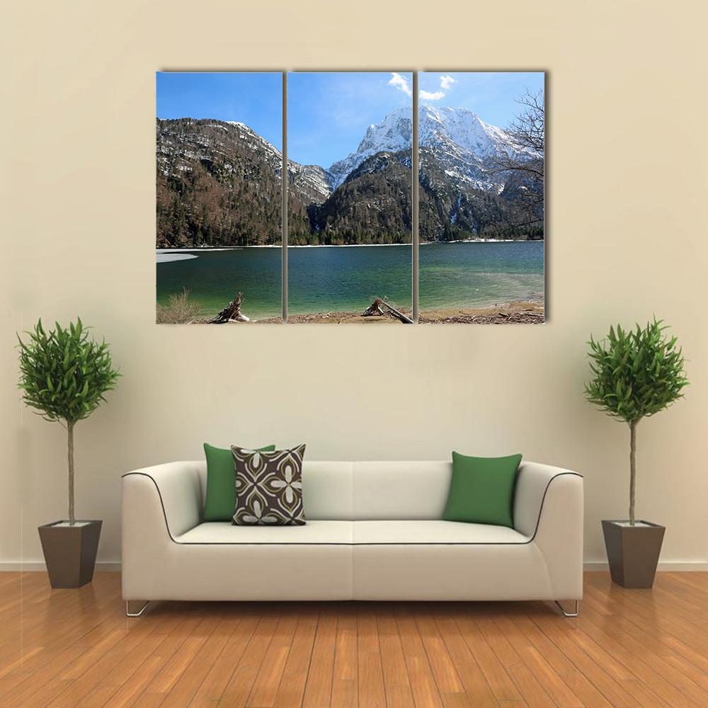 Predil Lake In Northern Italy Canvas Wall Art-3 Horizontal-Gallery Wrap-37" x 24"-Tiaracle