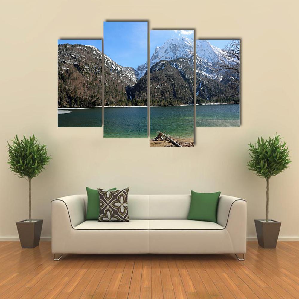 Predil Lake In Northern Italy Canvas Wall Art-4 Pop-Gallery Wrap-50" x 32"-Tiaracle