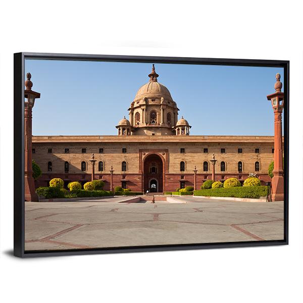 Presidential House In New Delhi Canvas Wall Art-3 Horizontal-Gallery Wrap-25" x 16"-Tiaracle