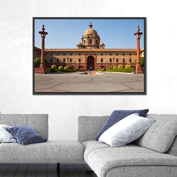 Presidential House In New Delhi Canvas Wall Art-3 Horizontal-Gallery Wrap-25" x 16"-Tiaracle
