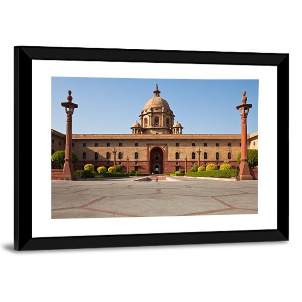 Presidential House In New Delhi Canvas Wall Art-3 Horizontal-Gallery Wrap-25" x 16"-Tiaracle