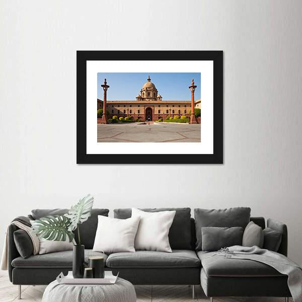 Presidential House In New Delhi Canvas Wall Art-3 Horizontal-Gallery Wrap-25" x 16"-Tiaracle